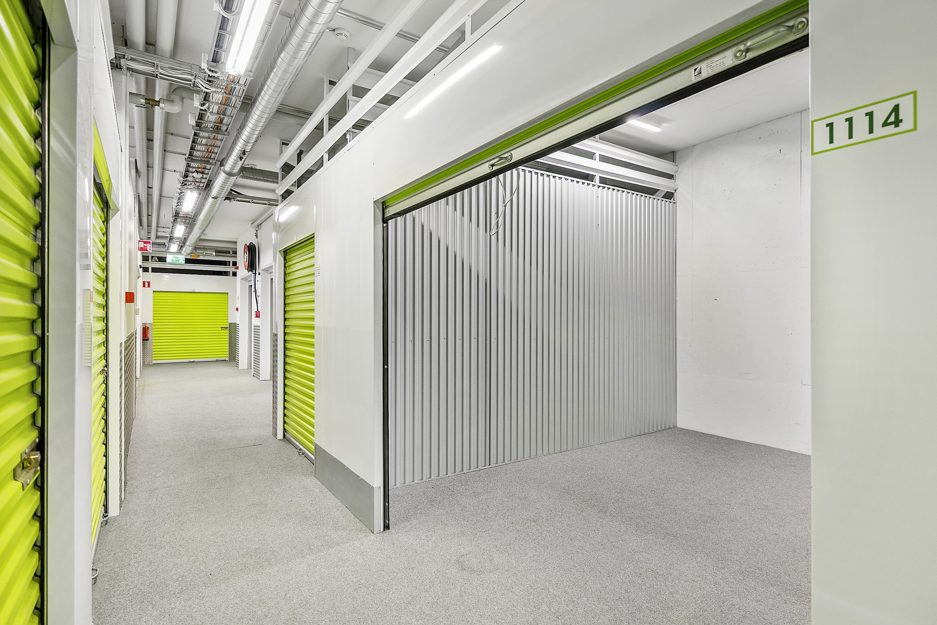 Open storage unit at Pelican Self Storage